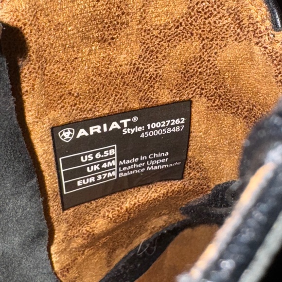 Ariat Lovely Jackal Black Leather Cowboy Ankle Boot 6.5 - Picture 4 of 5